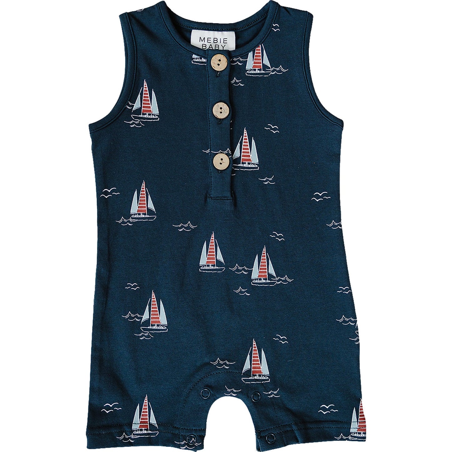 sailboat short romper