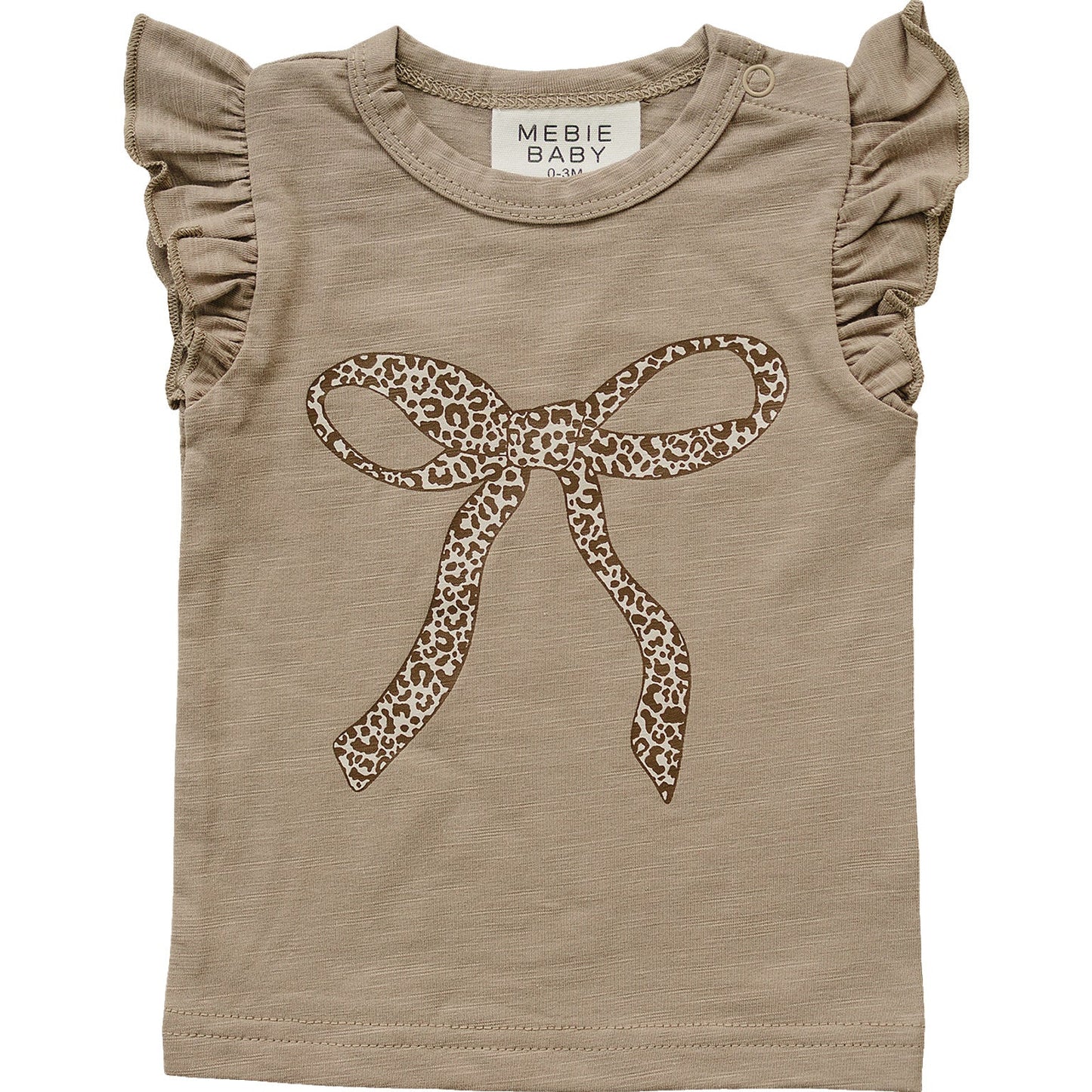 cheetah bow ruffle tee