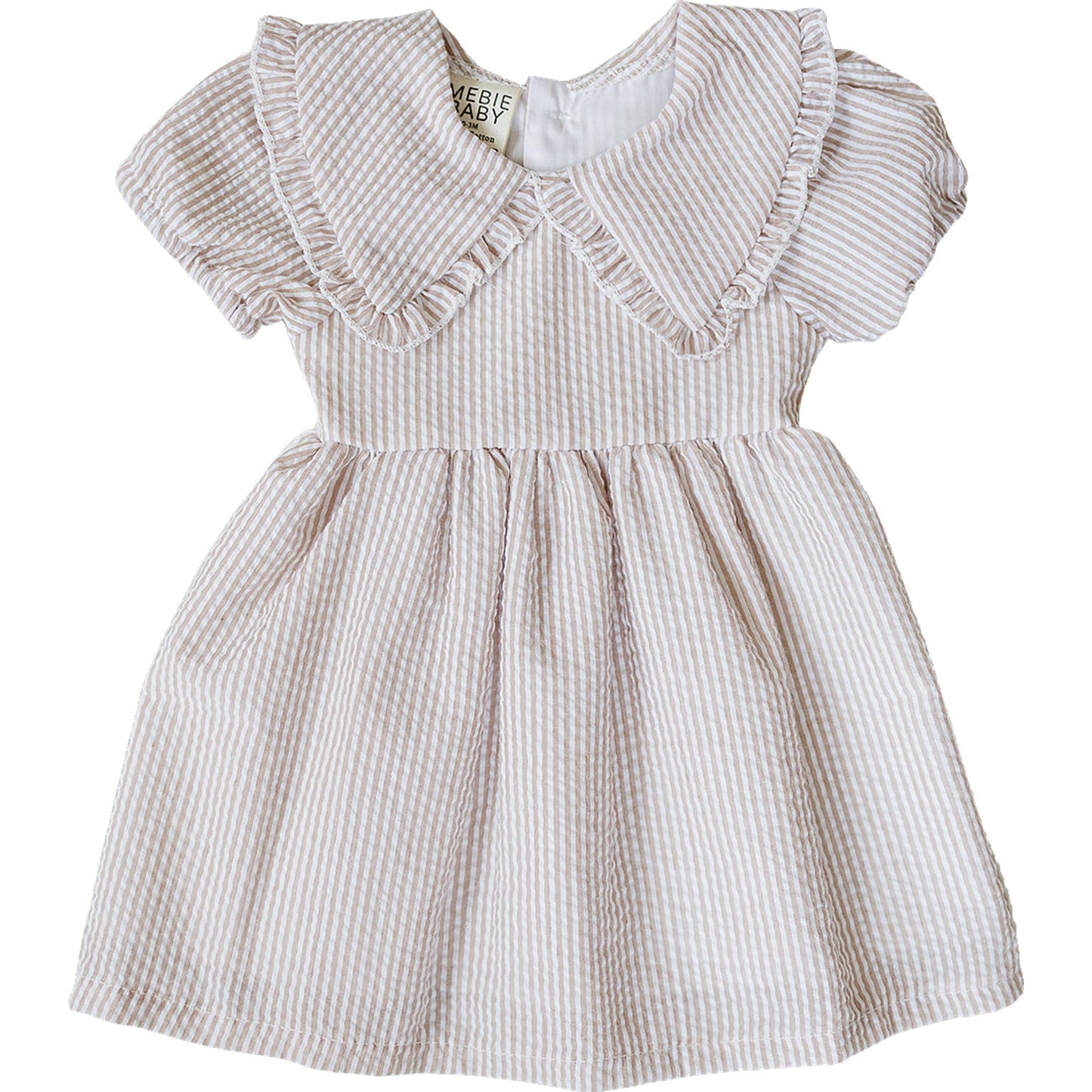 taupe stripe peter pan collar dress (goes up to size 8/9 years!)