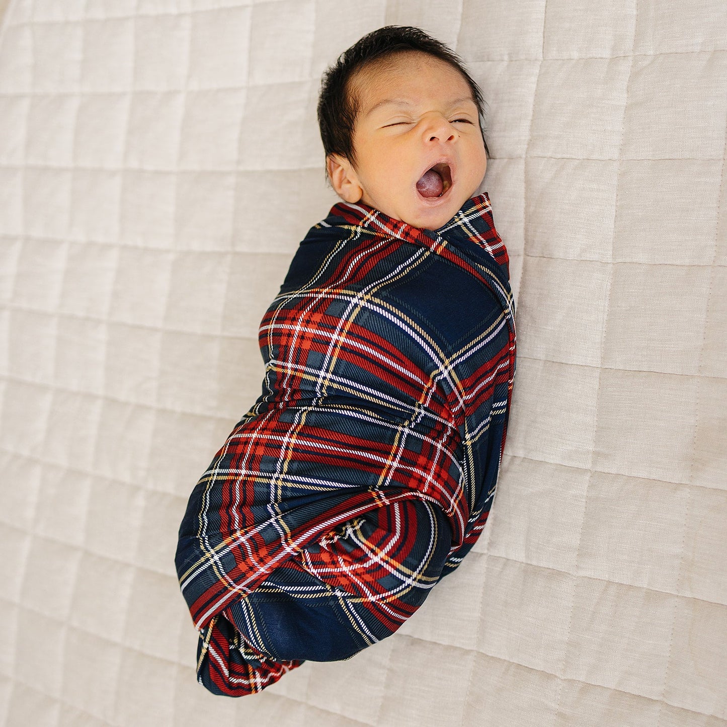 bamboo stretch swaddle // christmas plaid