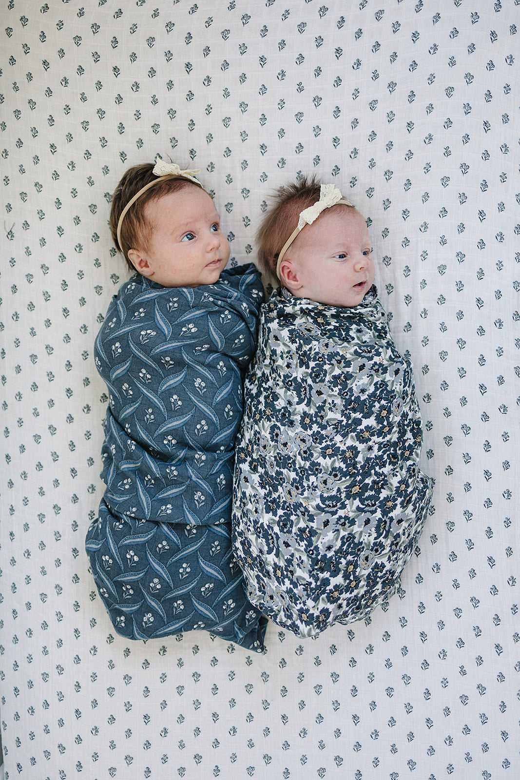 muslin swaddle blanket // navy berry
