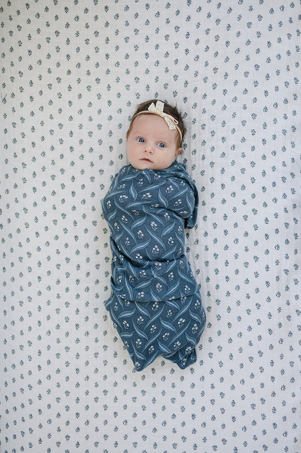 muslin swaddle blanket // navy berry