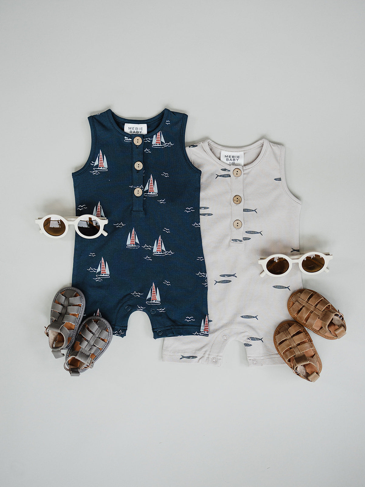 sailboat short romper