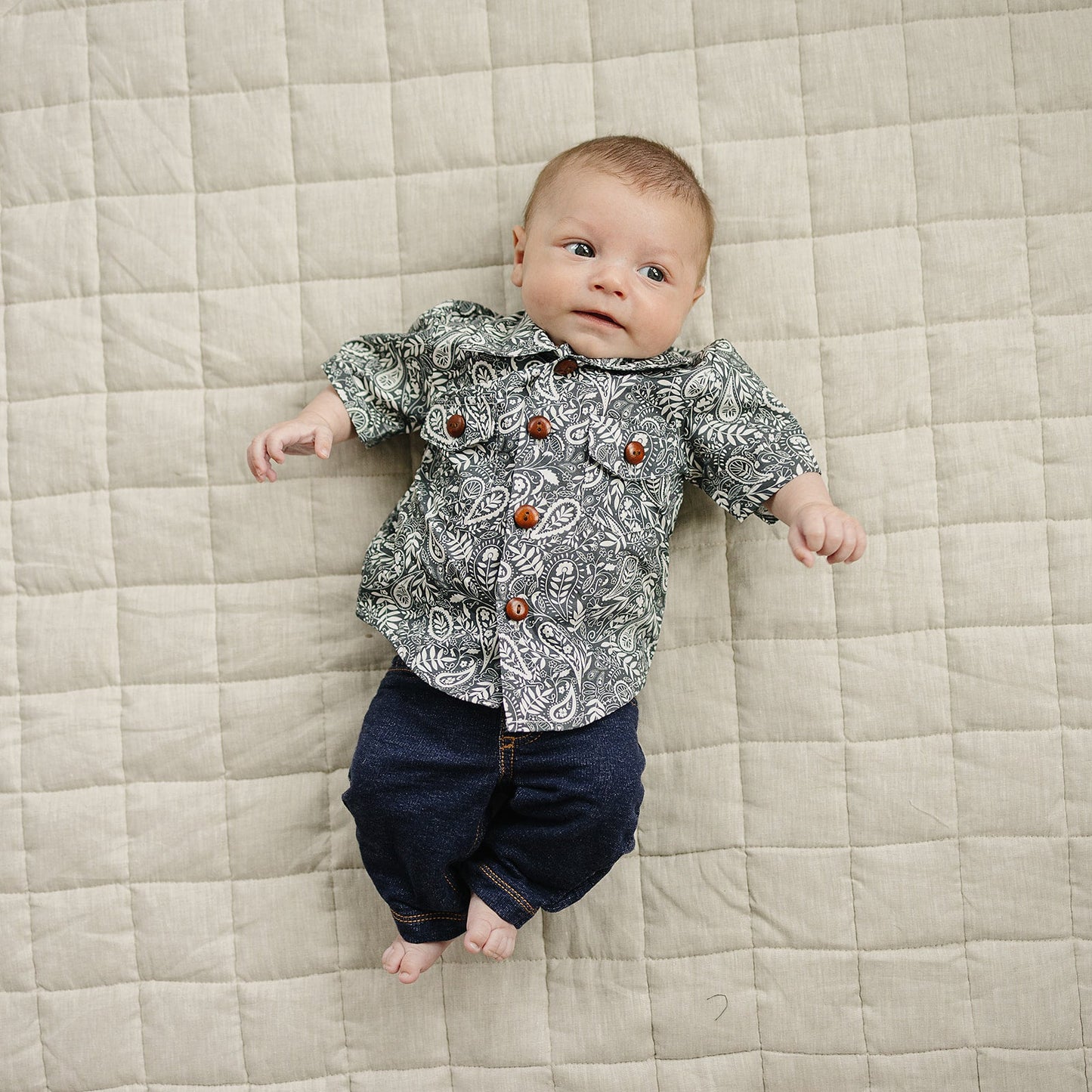 paisley button-up shirt