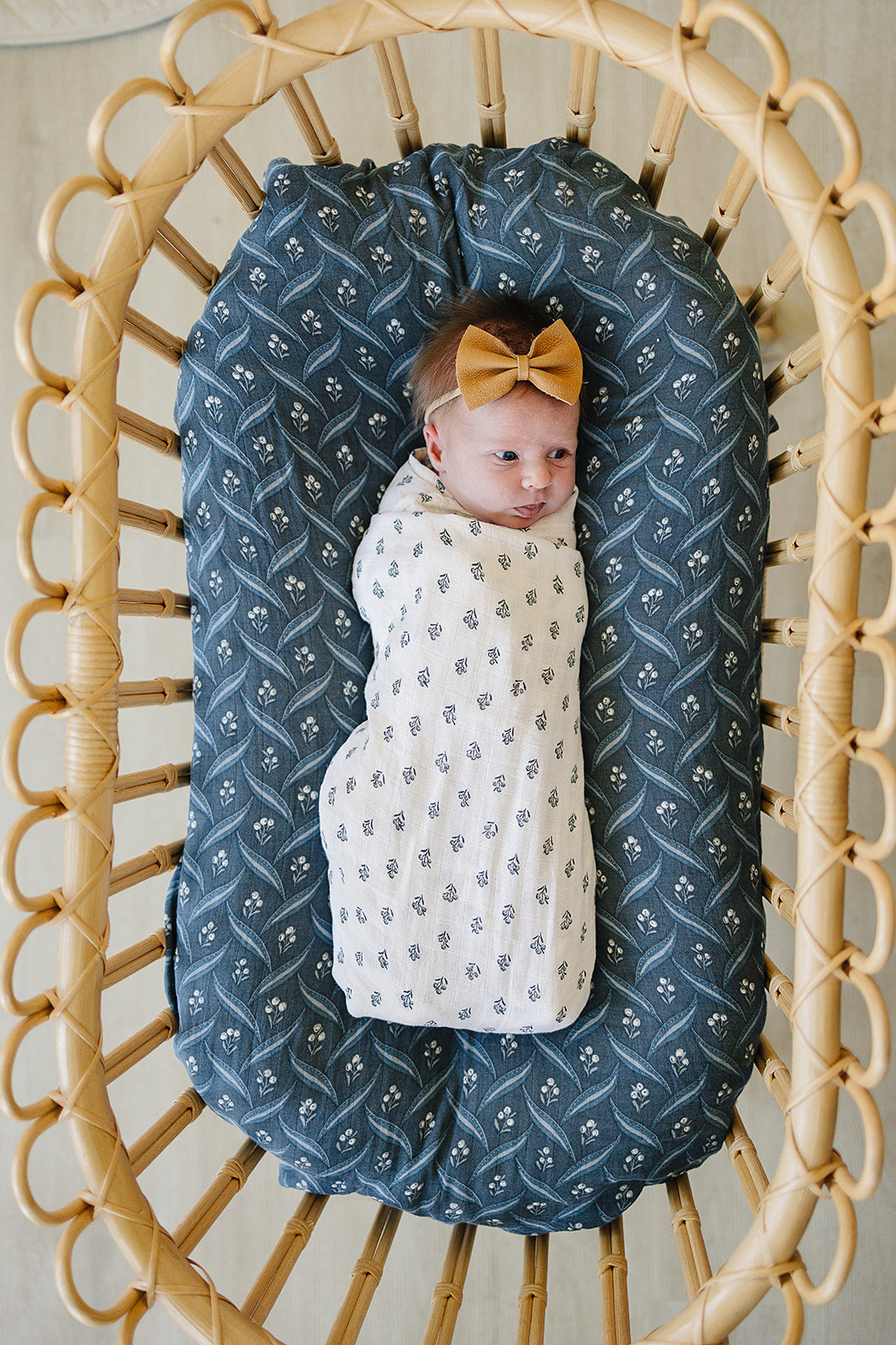 muslin swaddle blanket // cream berry
