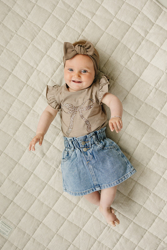 cheetah bow ruffle tee