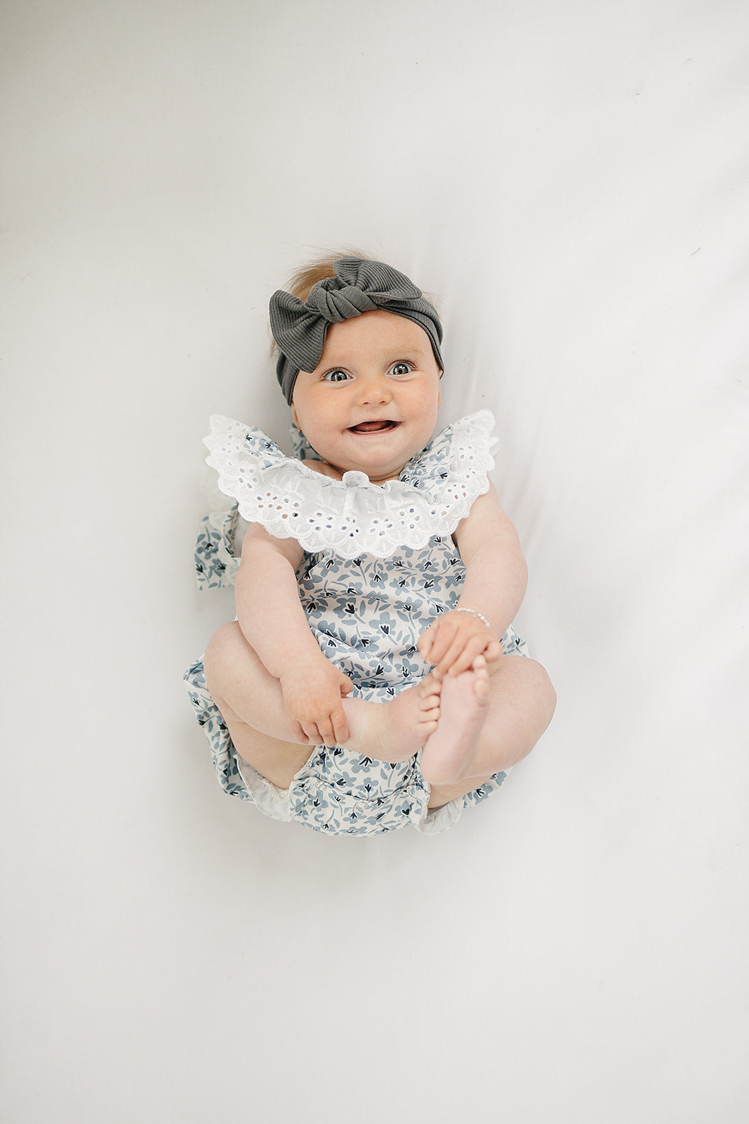 bubble romper // blue blossom