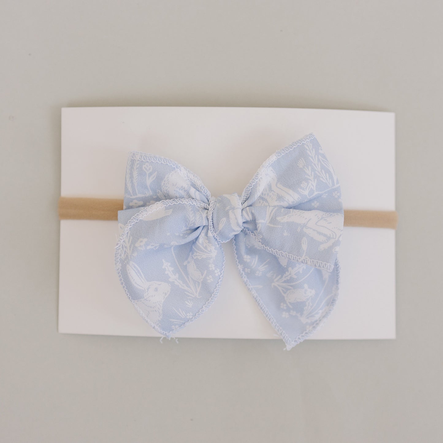 easter hair bows // blue bunny and sunny floral