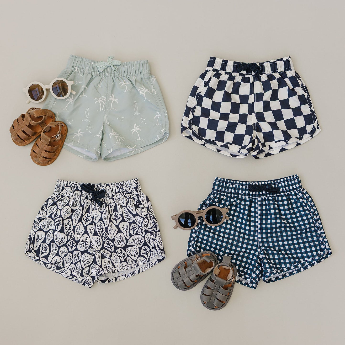 swim shorts // navy gingham (sizing up to 9/10y) *comes in mama + dad match*