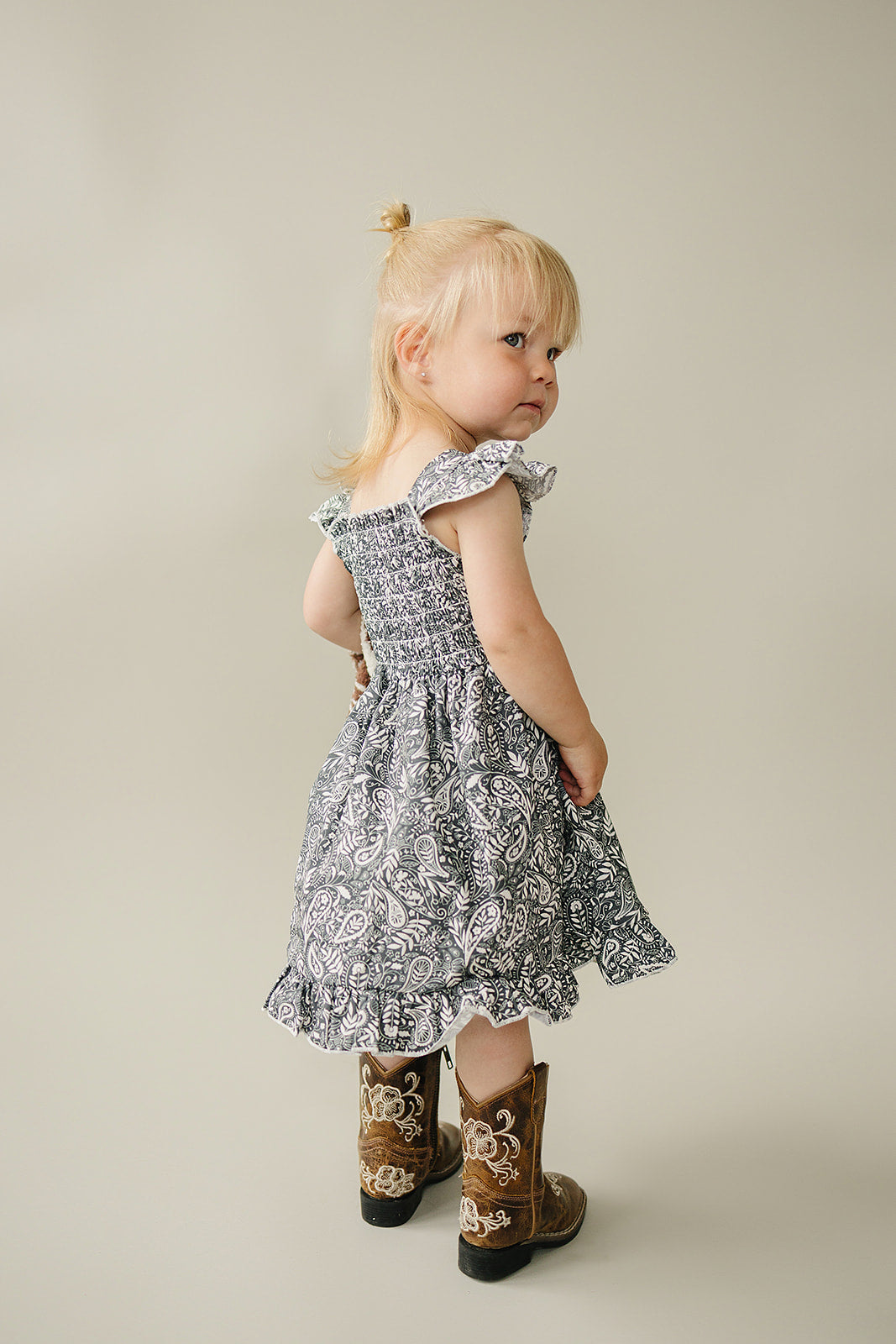 paisley smocked dress