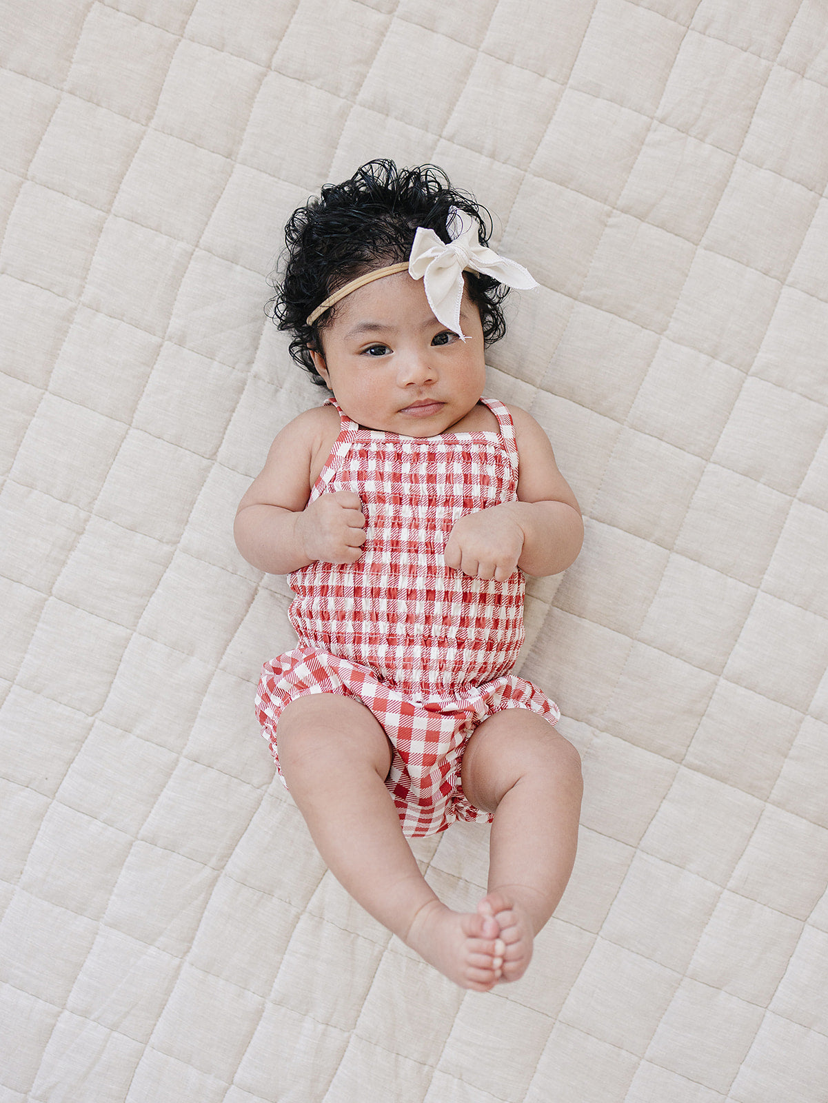 gingham ruched bloomer set