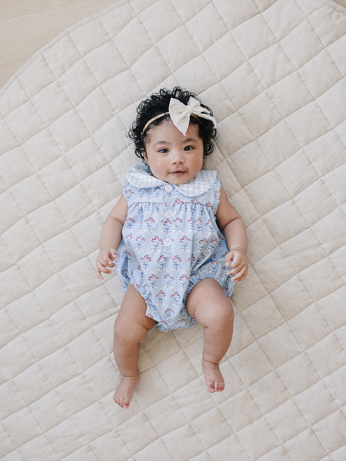 blue meadow bubble romper