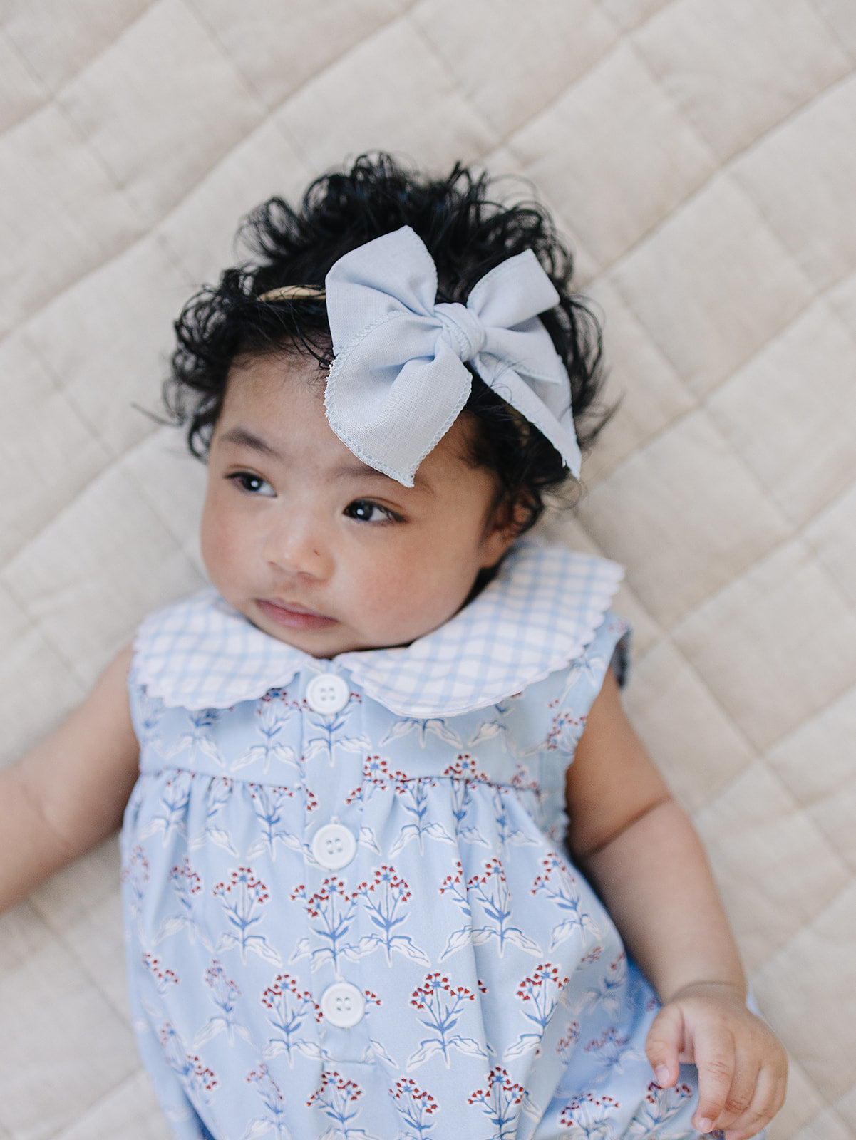blue meadow bubble romper