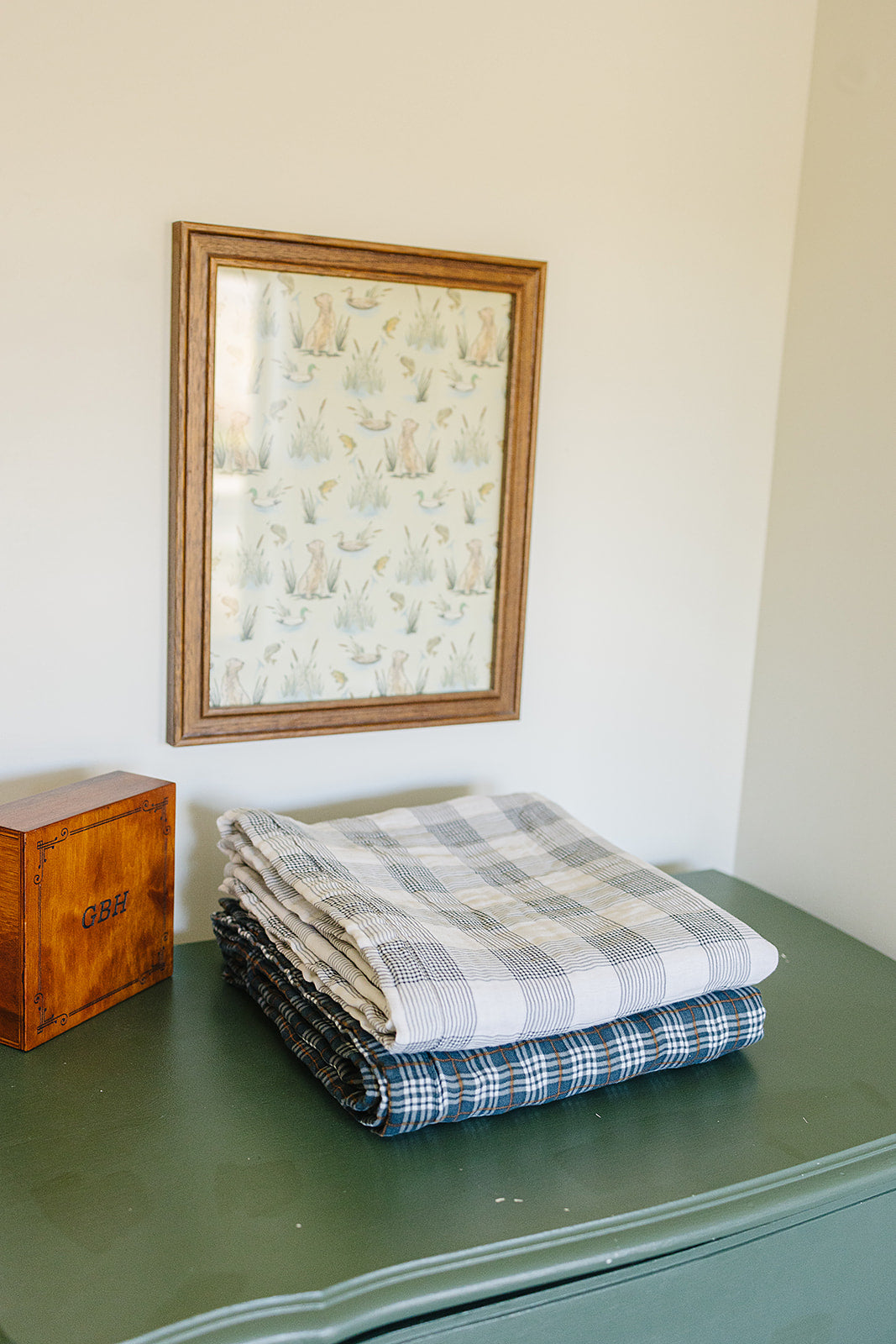muslin quilt // coastal plaid + navy