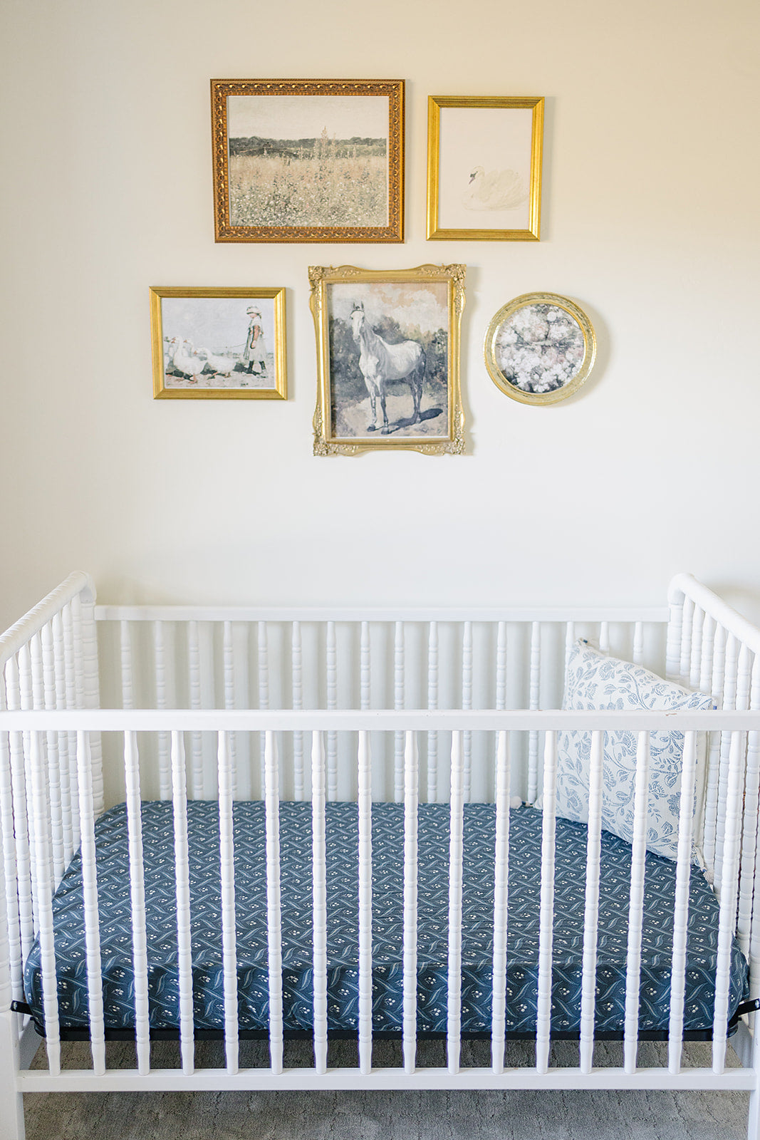 muslin crib sheet // navy berry