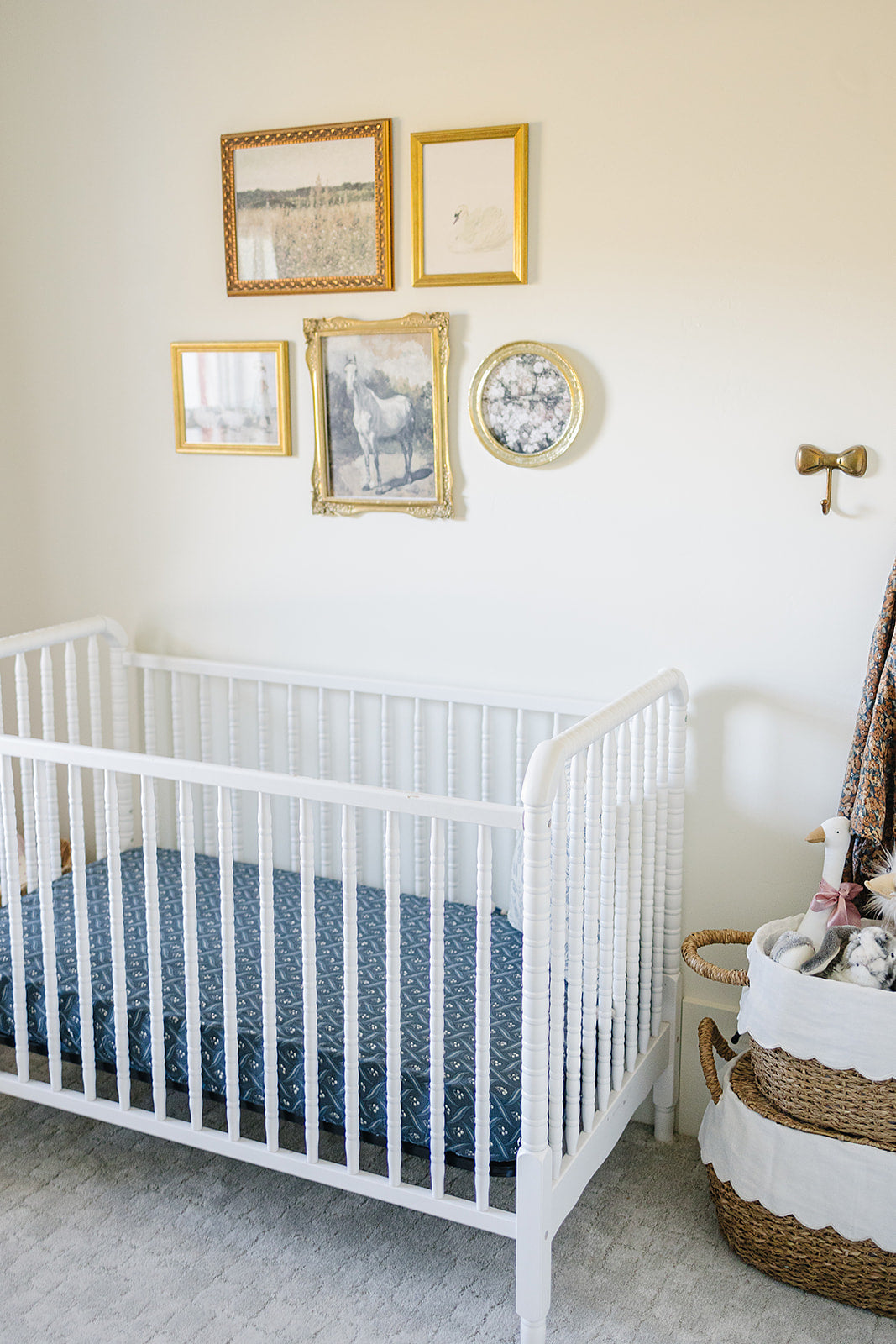 muslin crib sheet // navy berry
