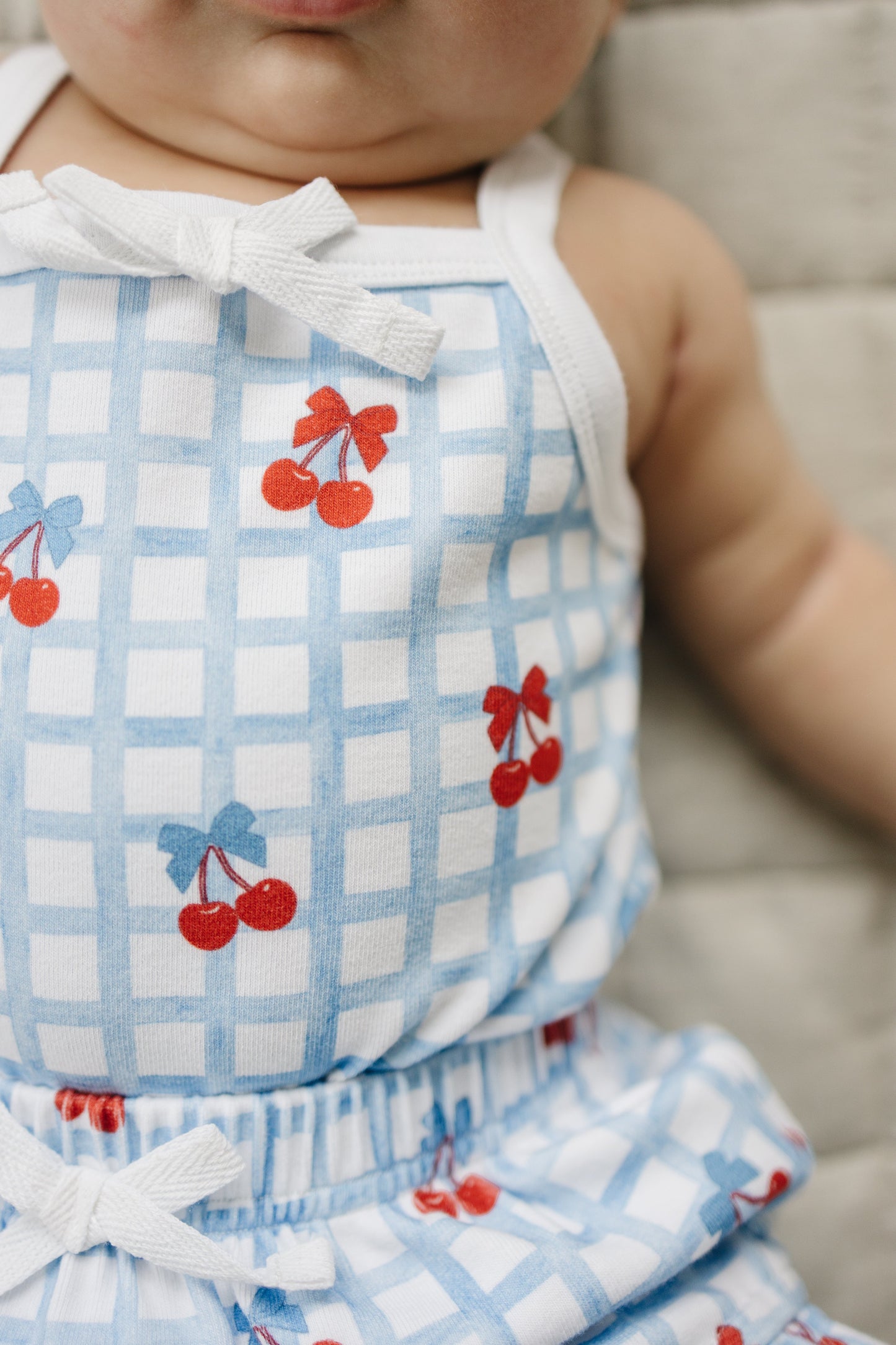 shorts set // gingham cherry