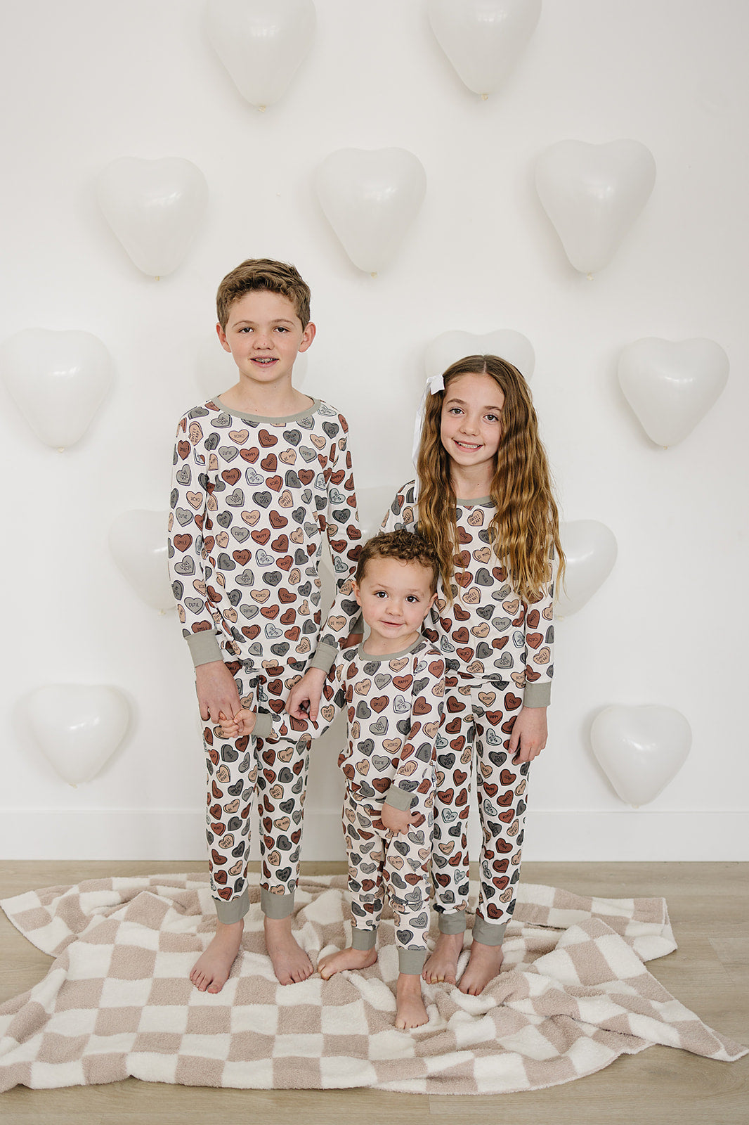 conversation hearts ribbed bamboo pajamas // LONG-SLEEVE TWO-PIECE SET