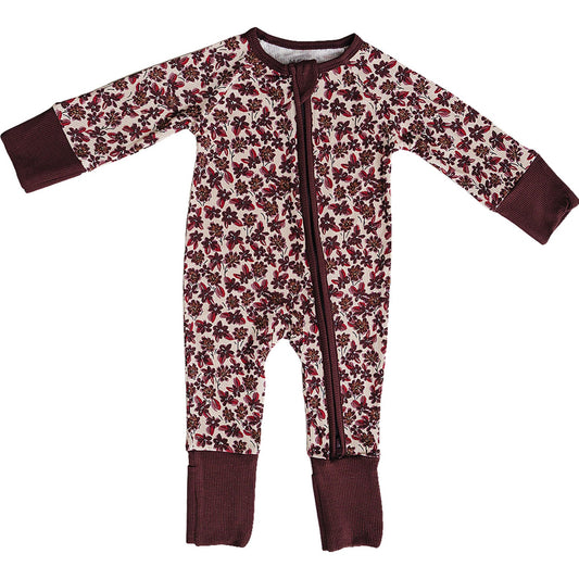 antique floral ribbed bamboo pajamas // ZIPPY