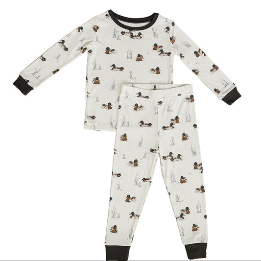 ducks ribbed bamboo pajamas // LONG-SLEEVE TWO-PIECE SET