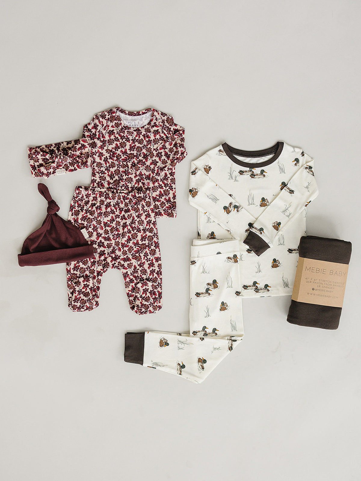 ducks ribbed bamboo pajamas // LONG-SLEEVE TWO-PIECE SET