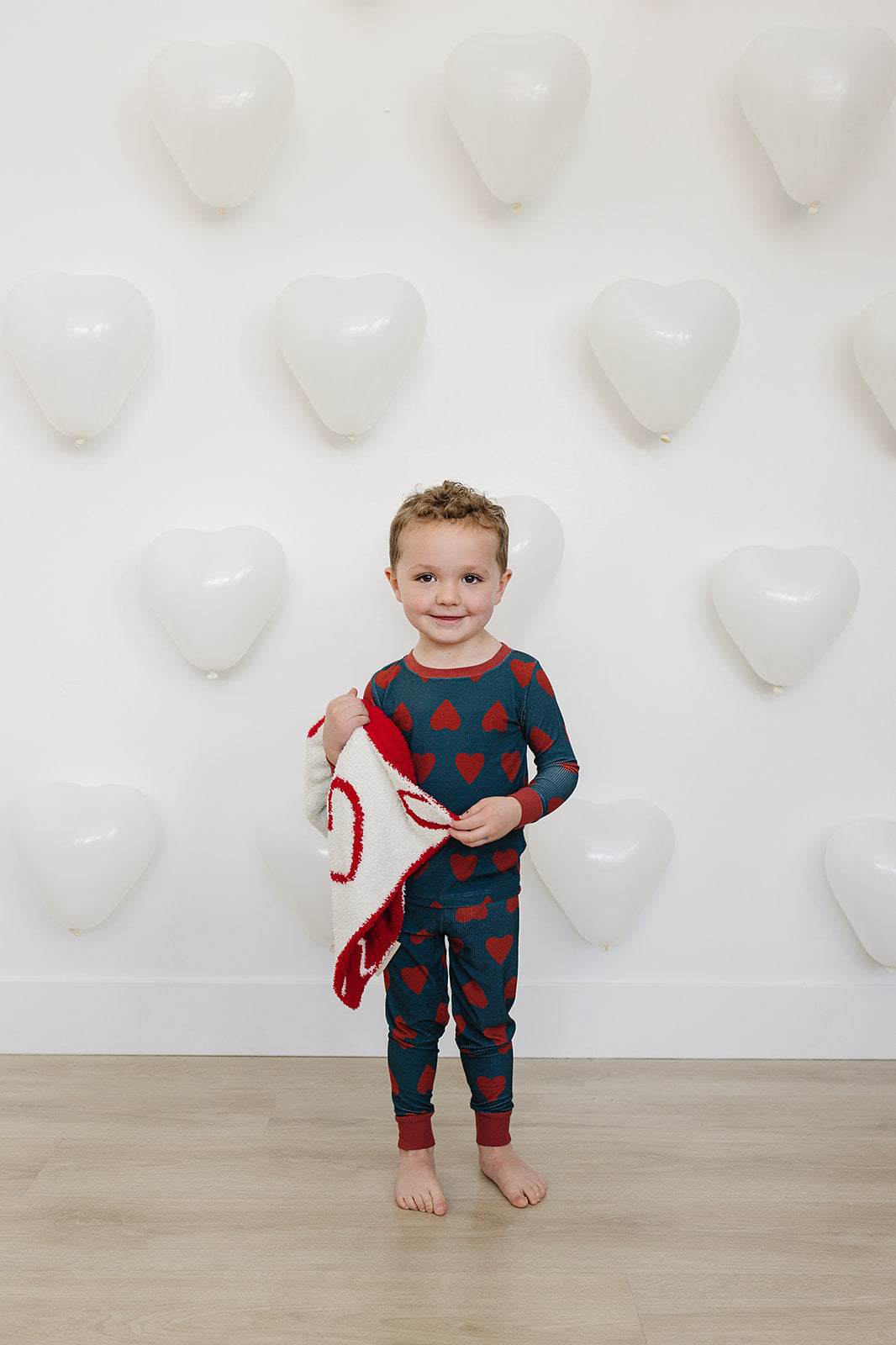 navy + red hearts ribbed bamboo pajamas // LONG-SLEEVE TWO-PIECE SET (*comes in extended sizing up to 9/10*)