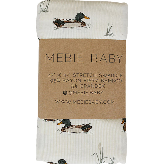 ribbed bamboo stretch swaddle // ducks