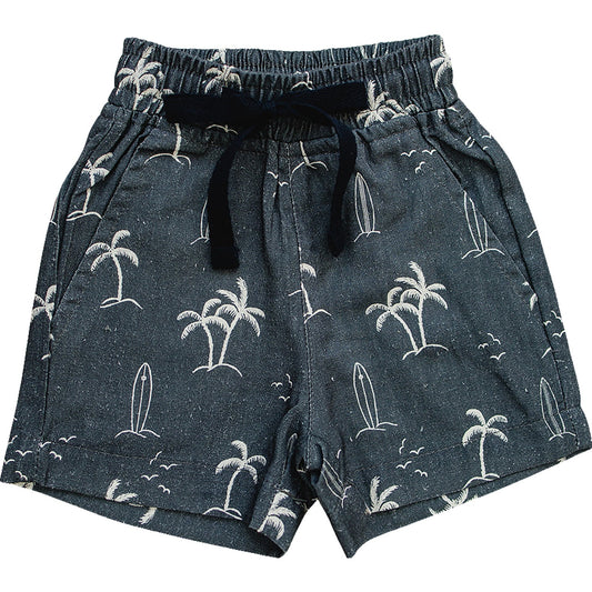 linen cotton shorts // navy surfer (sizing up to 11/12y)