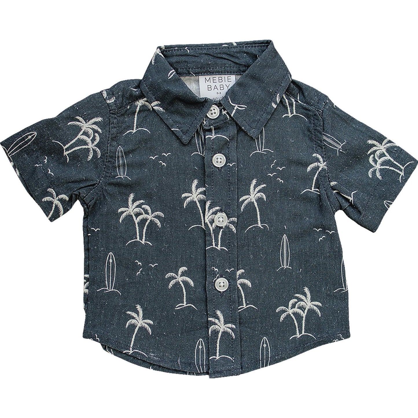 linen button-up shirt // navy surfer (sizing up to 11/12y)