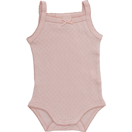 bow pointelle tank bodysuit // pink