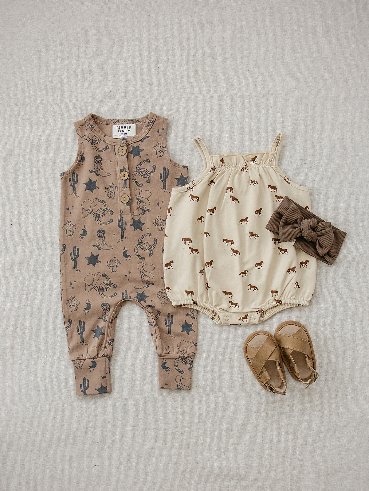 tank bubble romper // horses