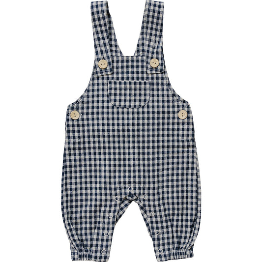 gingham linen overalls