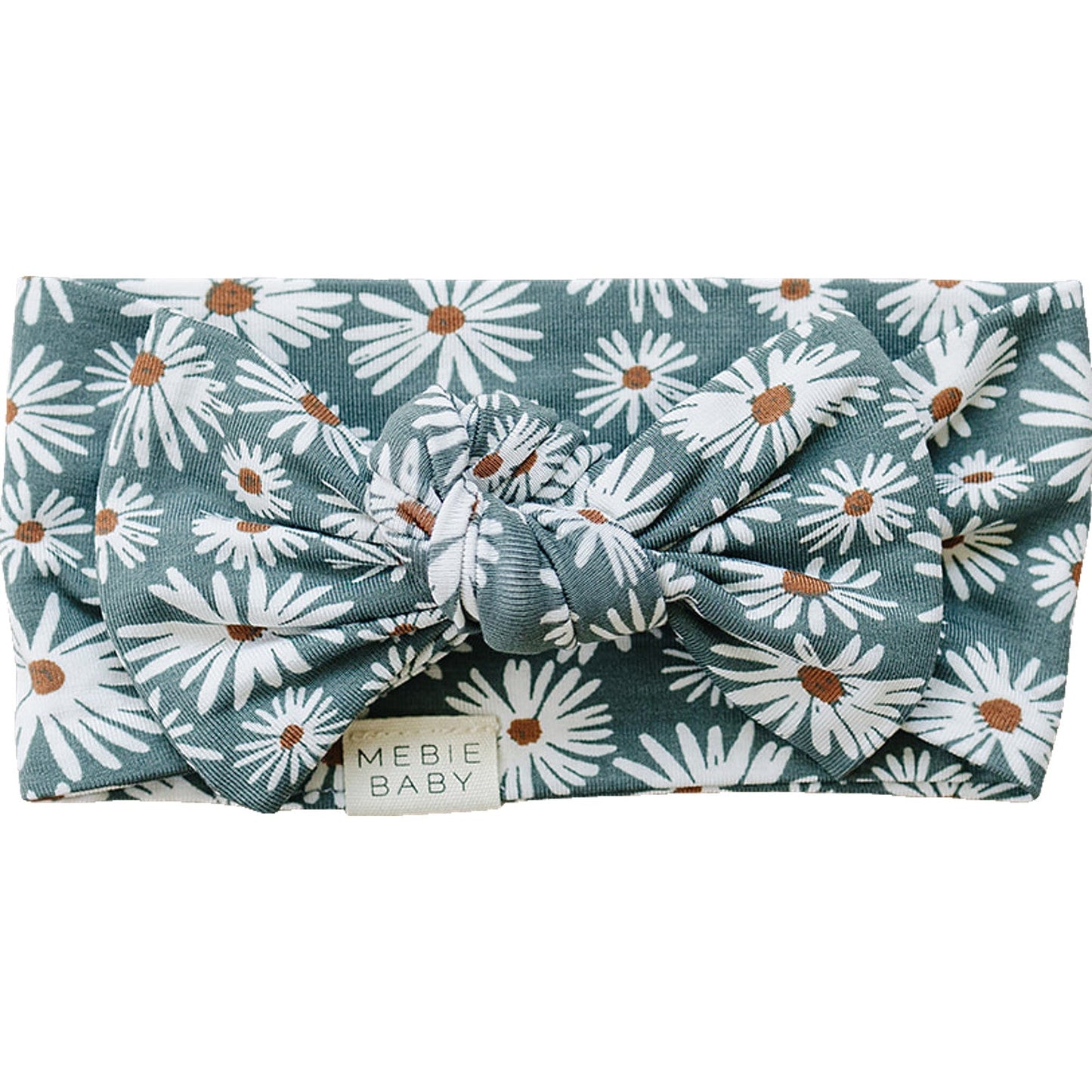 bamboo head wrap // dark green daisy