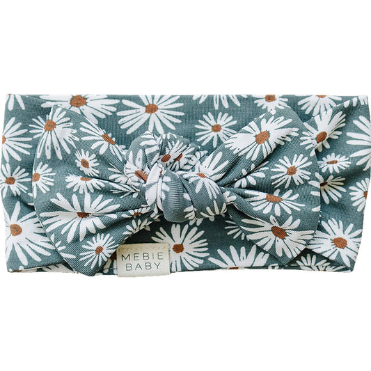 bamboo head wrap // dark green daisy
