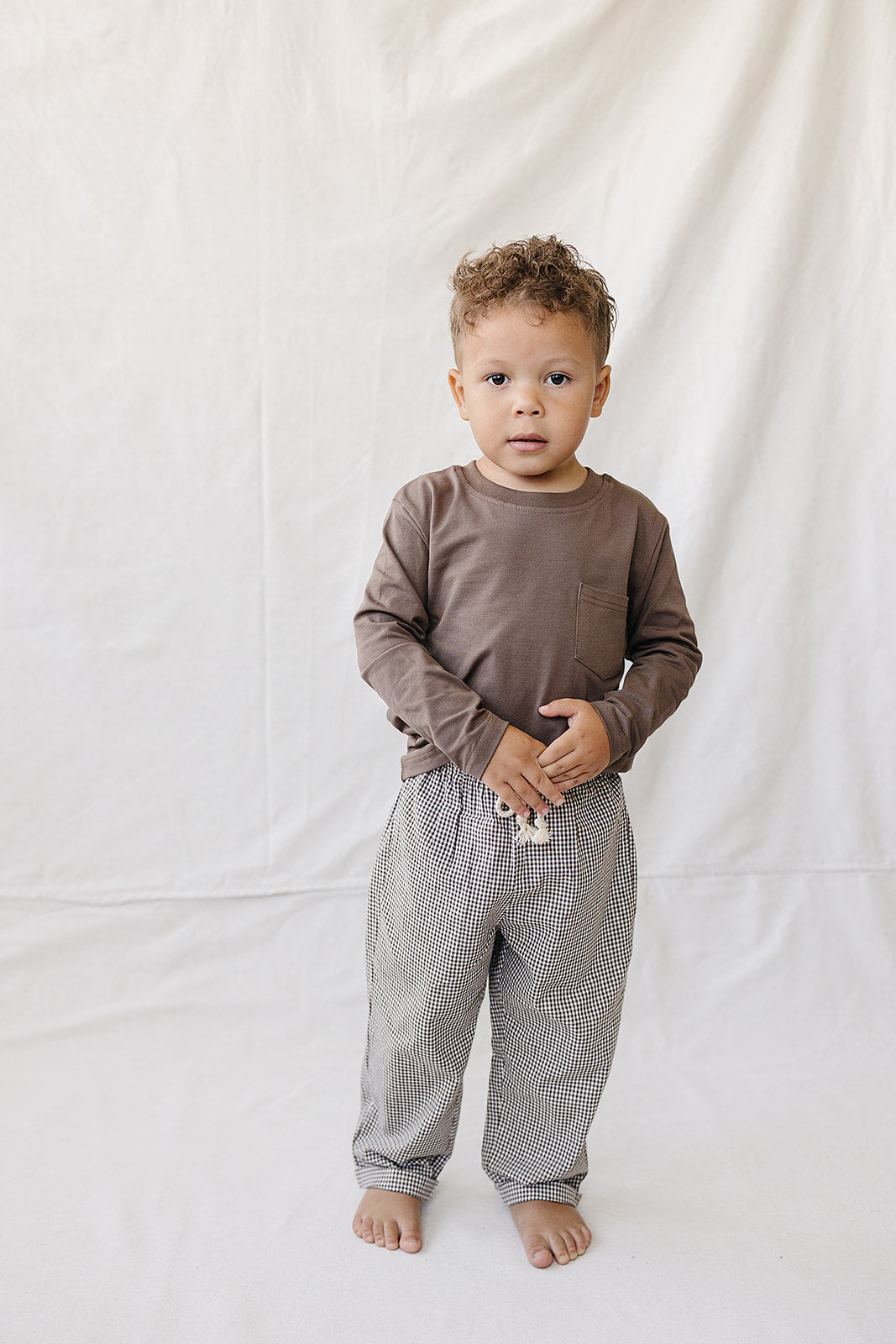 brown plaid pants