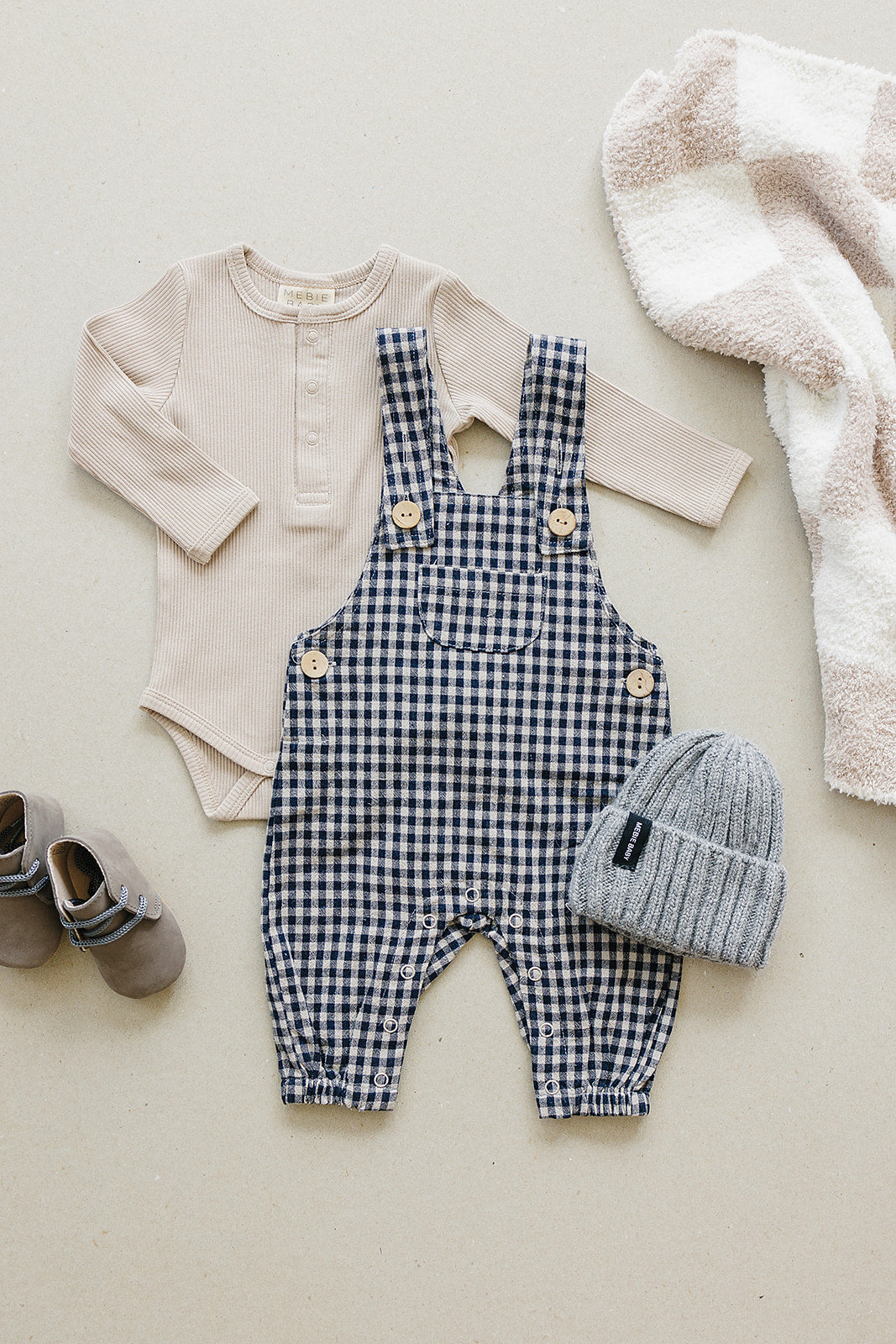 gingham linen overalls