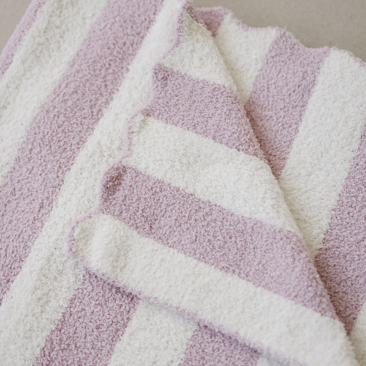 pink stripe plush blanket