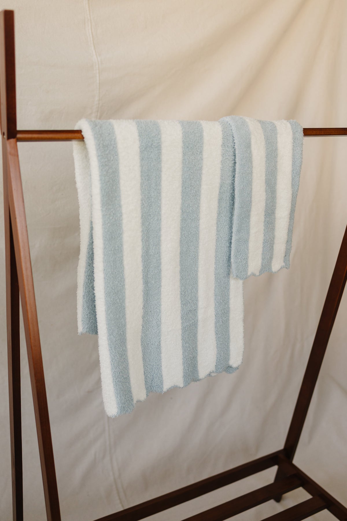 blue stripe plush blanket