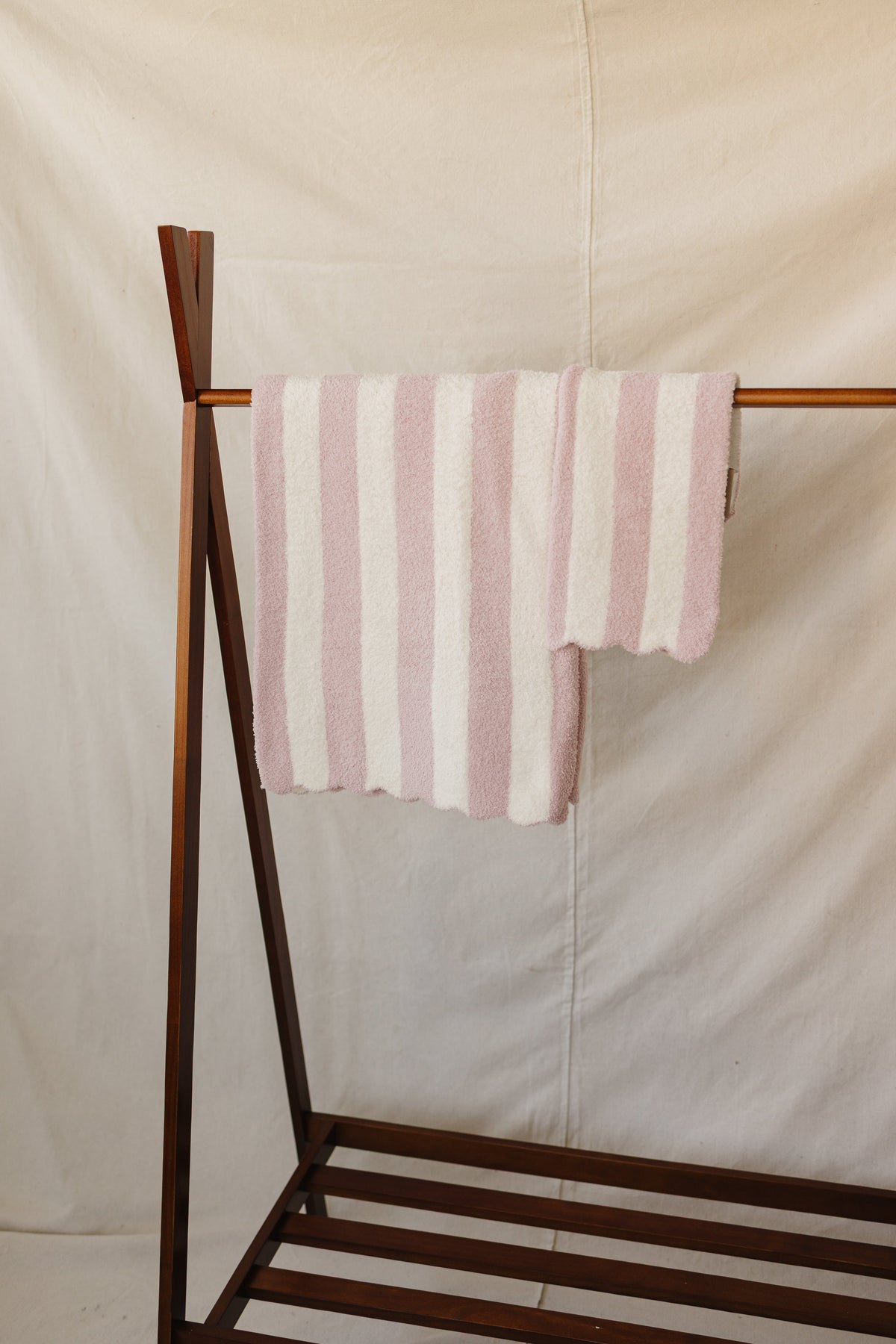 pink stripe plush blanket