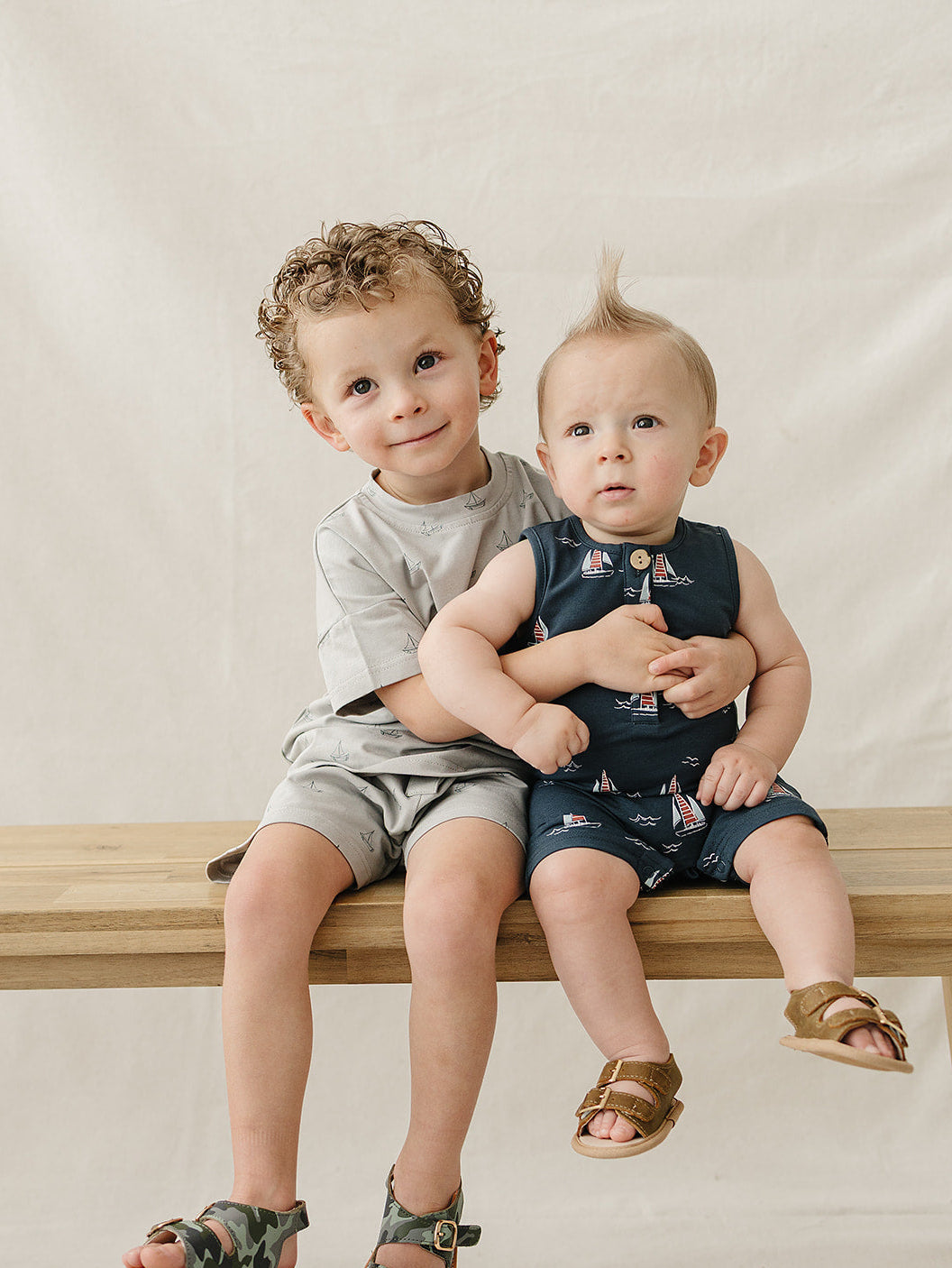 sailboat short romper