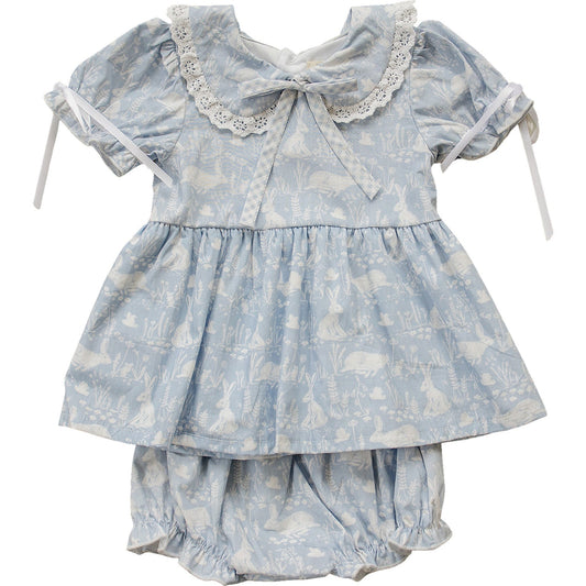 blue bunny bloomer set