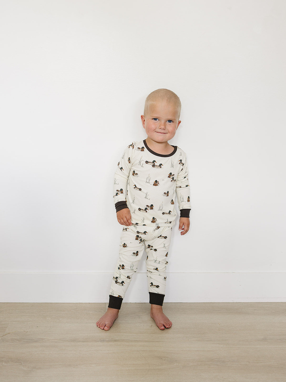 ducks ribbed bamboo pajamas // LONG-SLEEVE TWO-PIECE SET