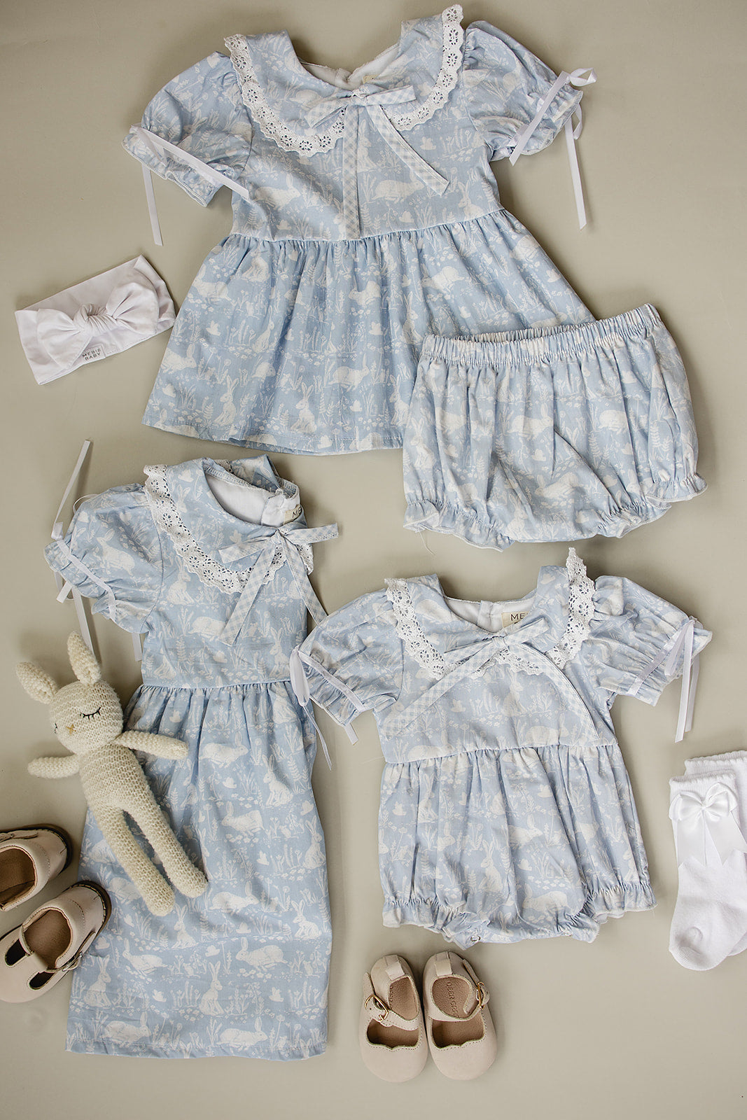 blue bunny bloomer set