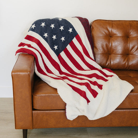 american flag plush blanket // 2 size options