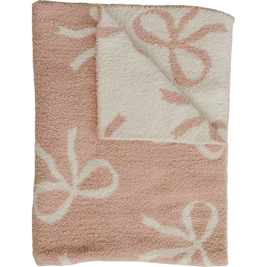 pink bow plush blanket // 3 sizes!