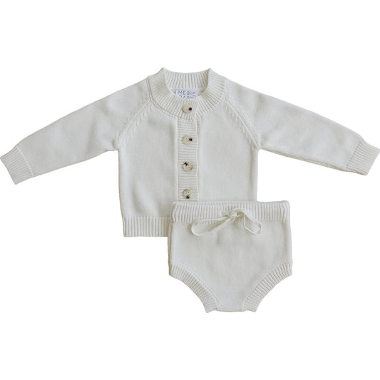 white knit bloomer set