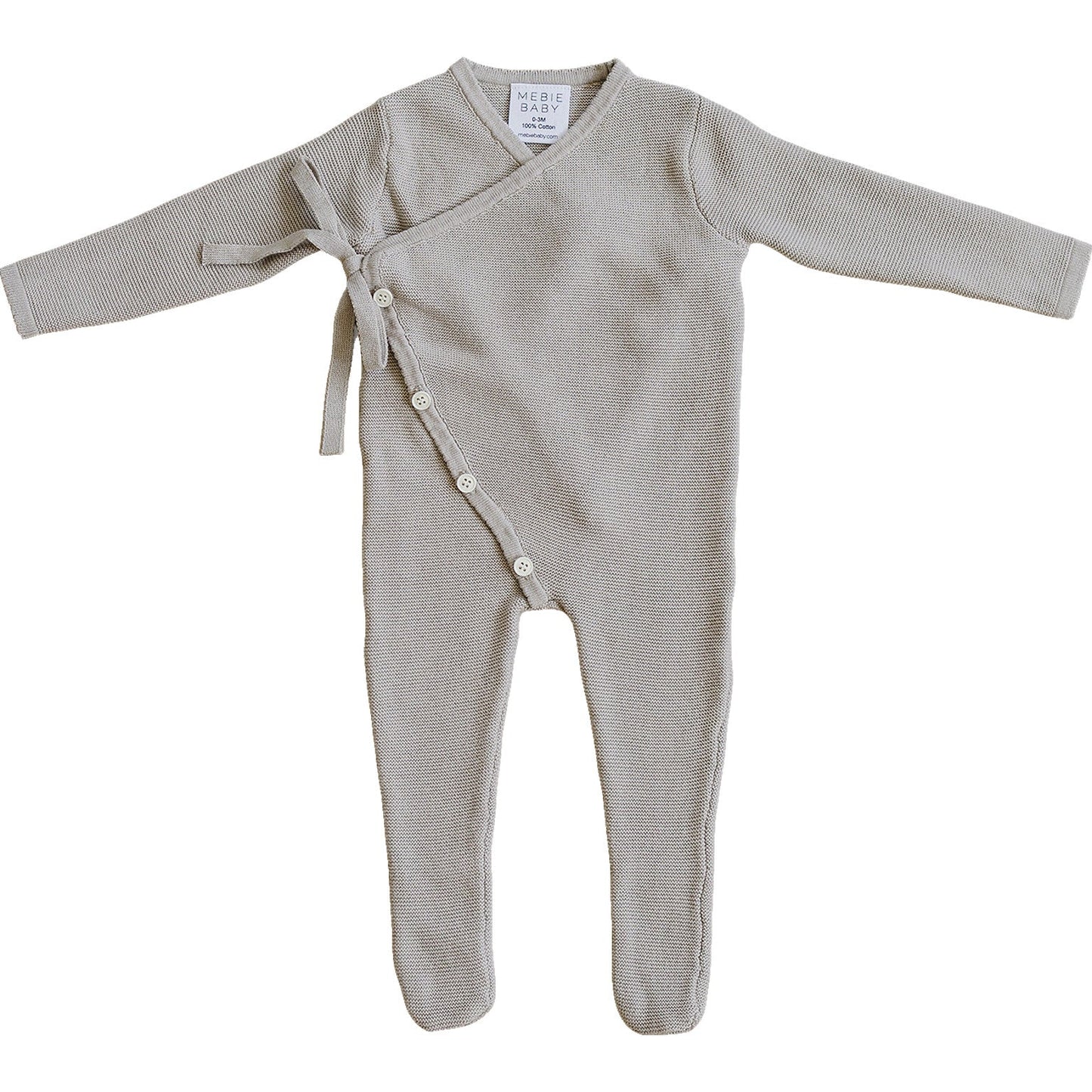 taupe knit wrap romper