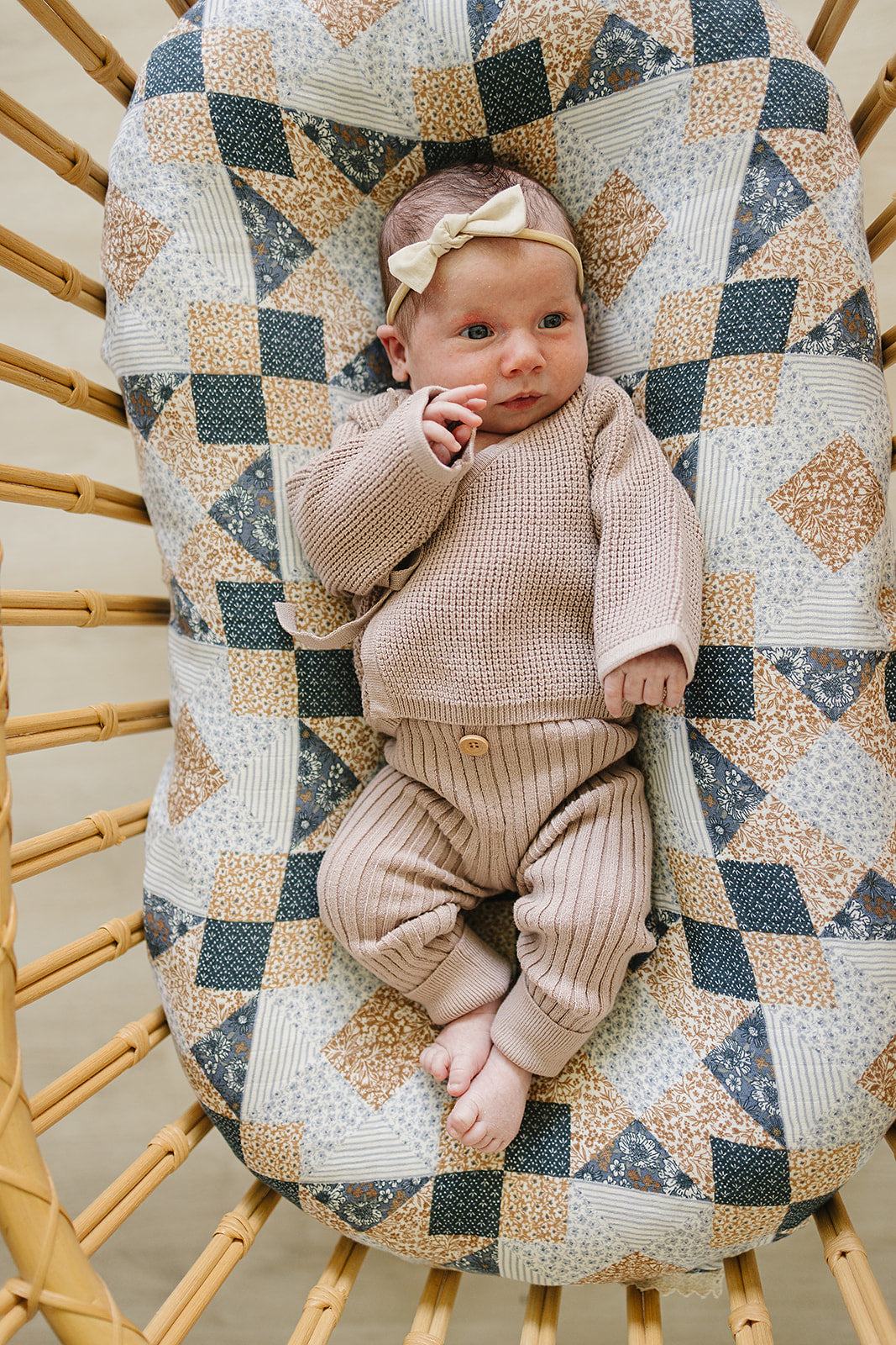 mauve knit wrap set