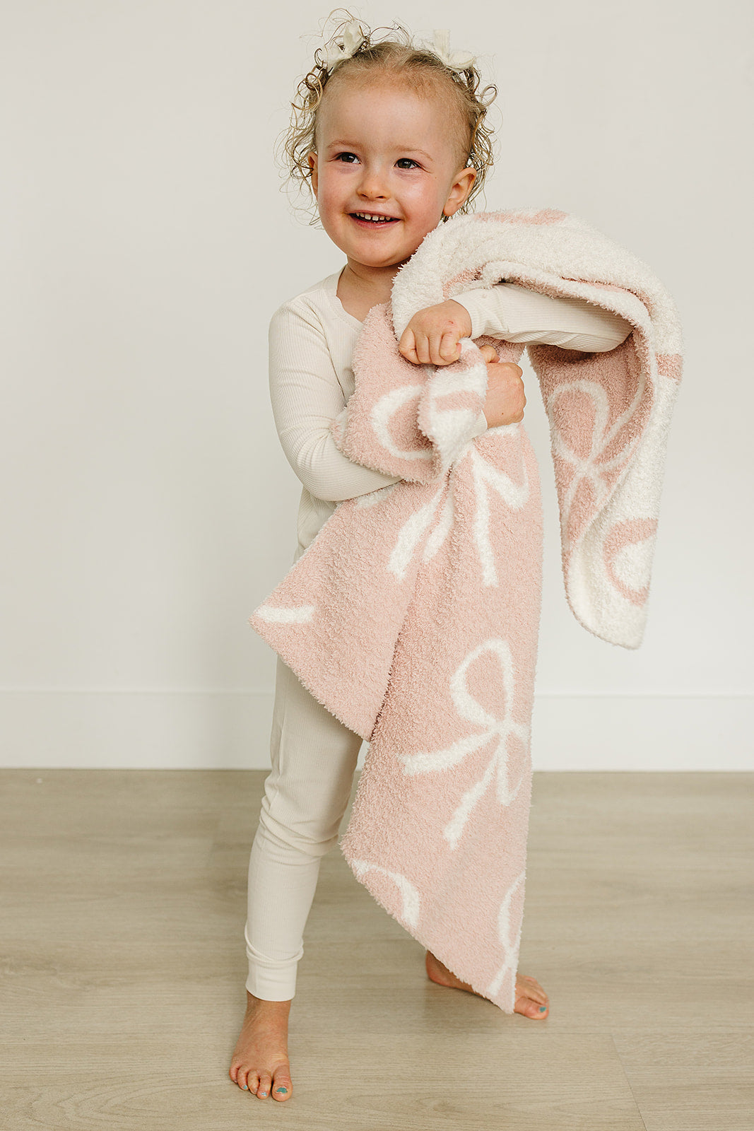 pink bow plush blanket // 3 sizes!