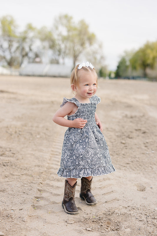 paisley smocked dress